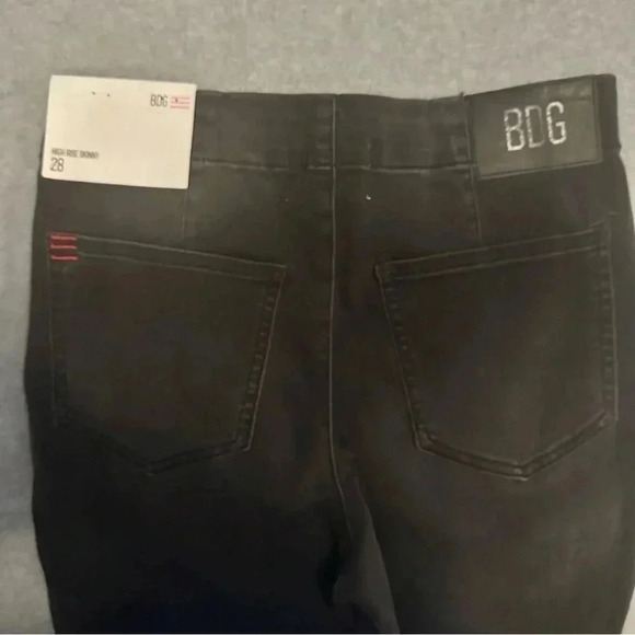 NWT Urban Outfitters BDG black high rise skinny jeans denim side zip size 28 - Picture 3 of 12